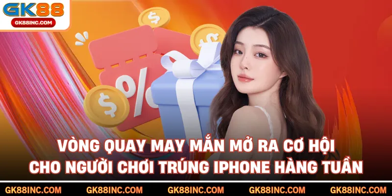 Vòng quay may mắn mở ra cơ hội cho người chơi trúng iphone hàng tuần